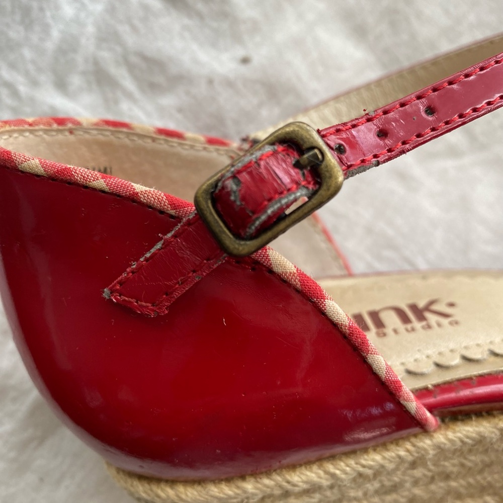 Anthropologie Pink Studio Patent Leather Wedges - Picture 9 of 9